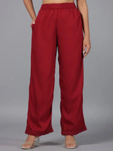 Women Maroon Rayon Palazzo